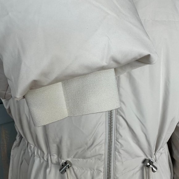 COS Hooded Recycled Down Puffer Coat Sz L Cream NWOT - Picture 6 of 16